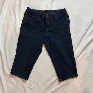 d. jeans Dark Blue Women's Cropped Stretch Capri Jeans